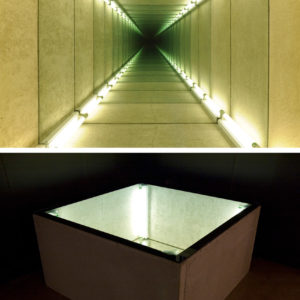 Chul-Hyun Ahn, Tunnel, 2013, Cast concrete, fluorescent lights, 51 x 102 x 102 cm, Private collection