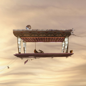 Laurent Chéhère, Flying Houses – Game Over, 2015, Inkjet print, 120 x 120 cm