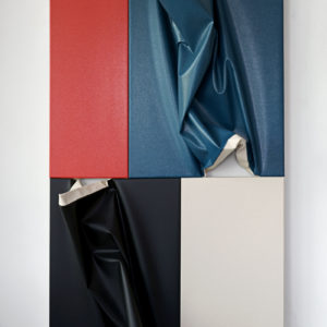 Sebastian Wickeroth, Untitled, 2021, Synthetic resin varnish on canvas, 150 x 90 x 20 cm